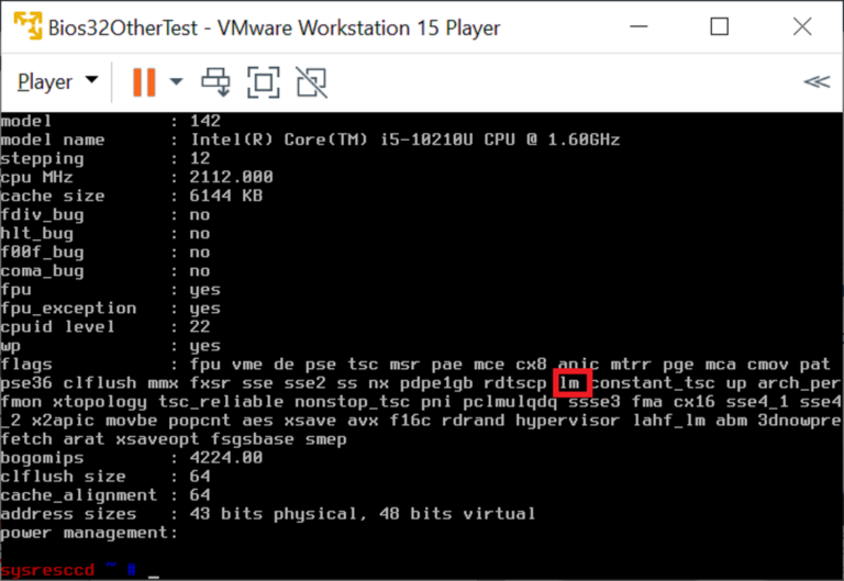 Forcing VMware virtual machines to appear 32bit on 64bit hosts